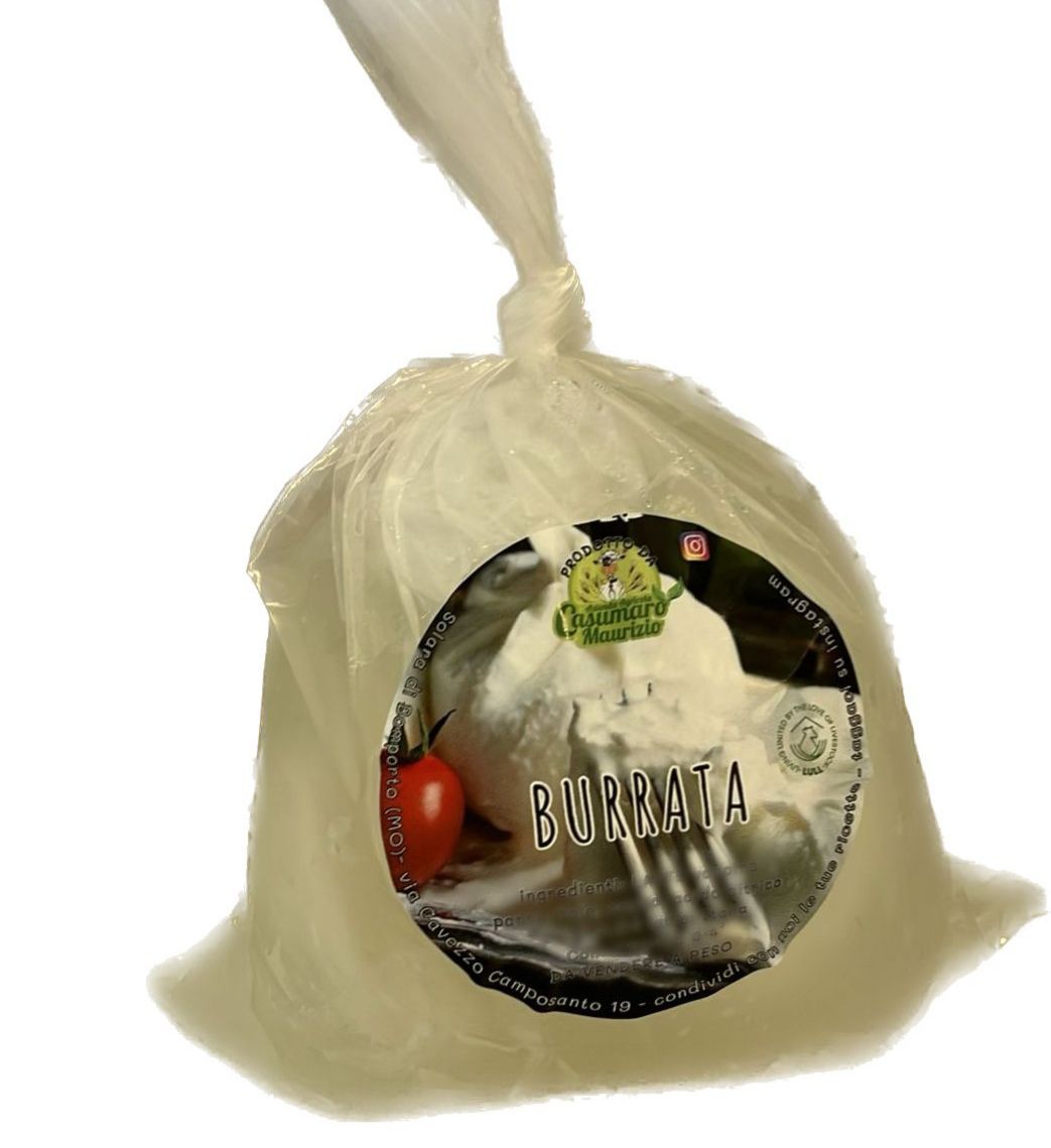 BURRATA FRESCA  contiene mozzarella e panna  durata 6 gironi pero 250 g