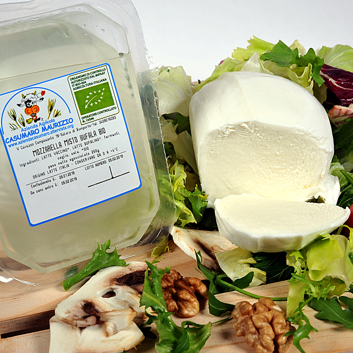 MOZZARELLA DI latte MISTO BUFALA  a bocconcino 250G BIO