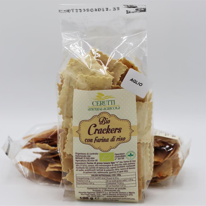 CRACKERS BIO CON FARINA DI RISO ALL'AGLIO 100g