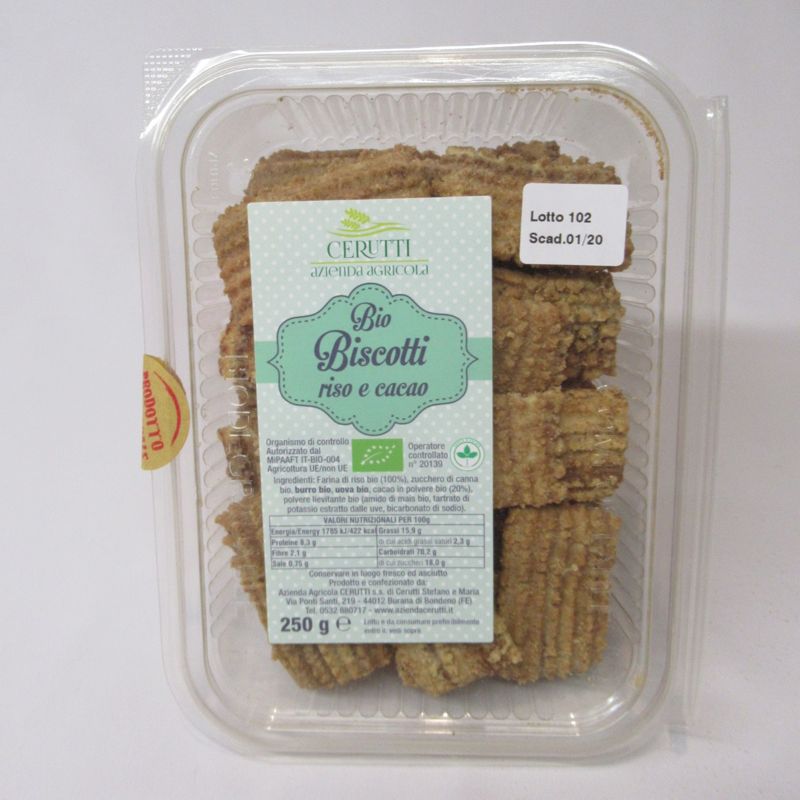 BISCOTTI BIO CON FARINA DI RISO E CACAO 250 g