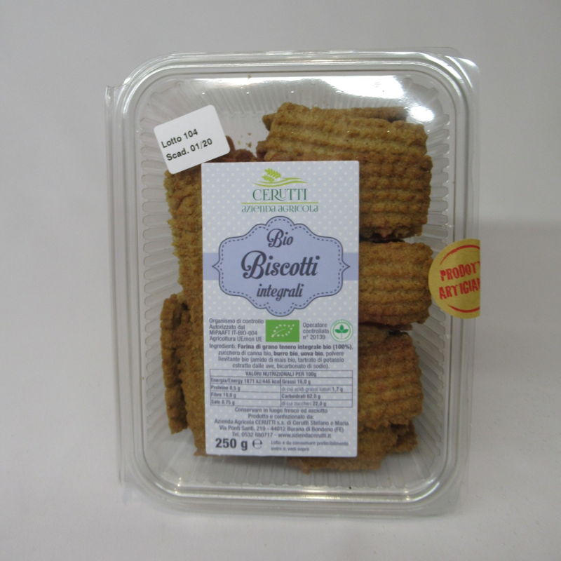 BISCOTTI BIO CON FARINA INTEGRALE 250 g